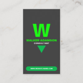 エレガント (QRコーモノグラムのド)緑とマットブラック 名刺