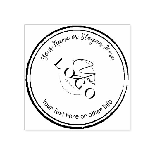 エレガント & SIMLPY |ビジネスカスタムロゴ ラバースタンプ (インプリント)