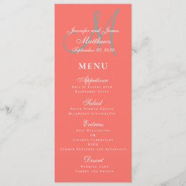 エレガントAffect Coral Gray Script Monogram結婚's メニュー