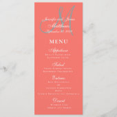 エレガントAffect Coral Gray Script Monogram結婚's メニュー (正面)