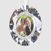 エレガントAND結婚したメリーダイアモンド2フォトキープサケ オーナメント (正面)