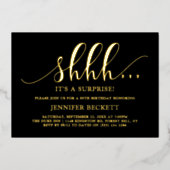 エレガントAny Age Surprise Birthday Party (年齢に応じたサプライズの 箔招待状 (正面)