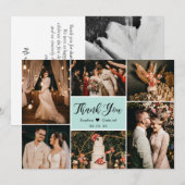 エレガントAquaの結婚写真数々のコラージュ サンキューカード (正面/裏面)