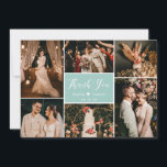 エレガントAquaの結婚写真数々のコラージュ サンキューカード<br><div class="desc">手モダンエレガントでレタ数々のーした写真結婚サンキューカード。6スタイリッシュ枚の写真を前面に、1結婚枚の写真を背面に並べたサンキューカードテンプレート。文字「あなた感謝してい」とアクアブルーに白渦巻形のい手書き書きスクリプトフォントでティール（緑がかった色）ターコイズの色の背景。自分の名前とメッセージ感謝していを自分の名前に合わせる。ノートもしを手書きしたい場合は、サンプル文字を削除して宇宙を増やす。もしデザイ救済ンにお問い合わせ品連絡が必要だ！</div>