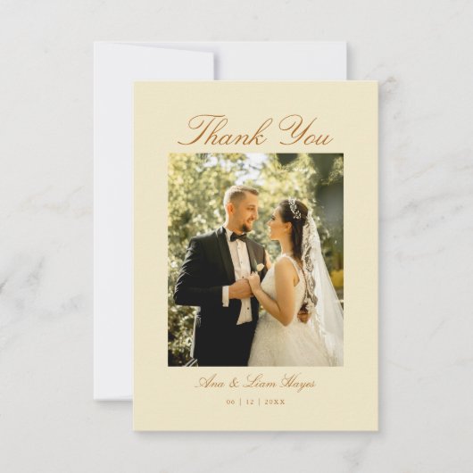 エレガントArchフォトスクリプミニマルト サンキューカード (正面)