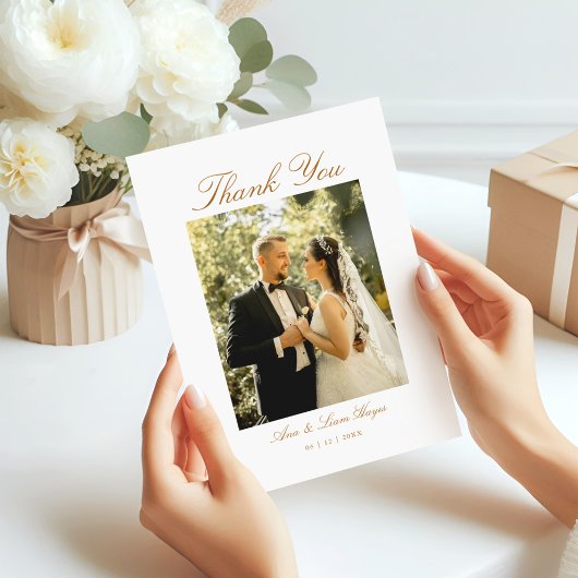 エレガントArchフォトスクリプミニマルト サンキューカード