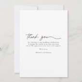 エレガントArchフォト白黒結婚s Thank You サンキューカード (裏面)