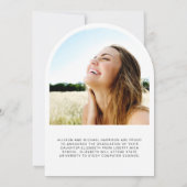 エレガントArch写真の卒業発表 招待状 (裏面)