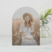 エレガントArch写真の卒業発表 招待状 (スタンド正面)