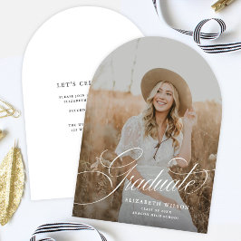 エレガントArch写真の卒業発表 招待状