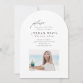 エレガントArch写真の卒業発表 招待状 (裏面)