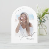 エレガントArch写真の卒業発表 招待状 (スタンド正面)