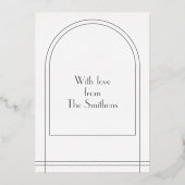 エレガントArch家族パーソナライズされた写真クリスマス 箔シーズンカード (裏面)