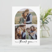 エレガントArch数々の Photo結婚 Collage サンキューカード (スタンド正面)