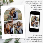 エレガントArch数々の Photo結婚 Collage サンキューカード