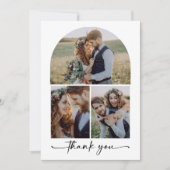 エレガントArch数々の Photo結婚 Collage サンキューカード (正面)