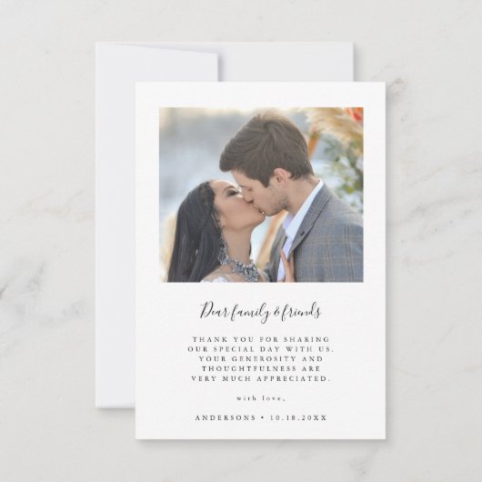 エレガントArch Loveと感謝してい4Photo 結婚's サンキューカード (裏面)