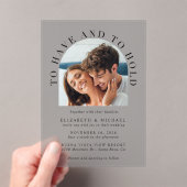 エレガントArch Photo結婚 S Frosted アクリル招待状 (インサイチュ (ポータブル))