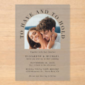 エレガントArch Photo結婚 S Frosted アクリル招待状 (正面)