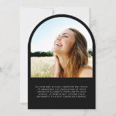 エレガントArch Photo Black卒業発表 招待状 (裏面)