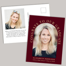 エレガントArch Photo Burgundy金ゴールド卒業