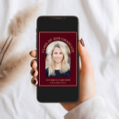 エレガントArch Photo Burgundy金ゴールド卒業 案内状