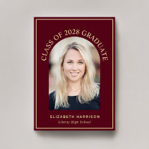 エレガントArch Photo Burgundy金ゴールド卒業