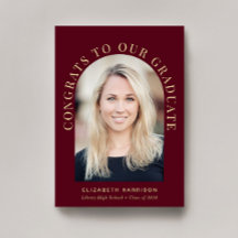 エレガントArch Photo Burgundy Red卒業