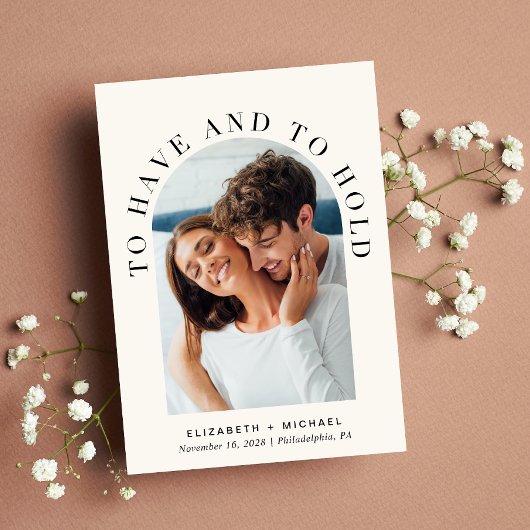 エレガントArch Photo Cream結婚's 招待状