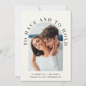 エレガントArch Photo Cream結婚's 招待状 (正面)