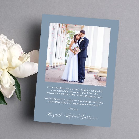 エレガントArch Photo Love Resurance結婚's サンキューカード