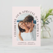 エレガントArch Photo Pink結婚's 招待状 (スタンド正面)