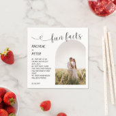 エレガントArch Photo Scriptホワイトおもしろいファクト結婚ズ スタンダードカクテルナプキン (インサイチュ)