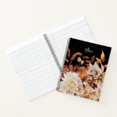 エレガントAutumn Waterカラーフローラ(名前あり) ノートブック (内部)