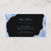 エレガントazure agate on black business card 名刺 (裏面)