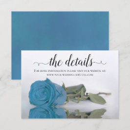エレガントAzure Blueバラの結婚詳細Webサイト エンクロージャーカード