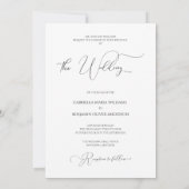 エレガントB&Wの結婚Tux & Dressフォーマル 結婚の 招待状 (裏面)