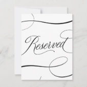 エレガントB & Wスクリプトの結婚予約テーブル記号 (正面)