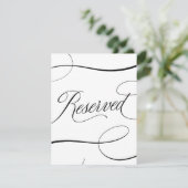 エレガントB & Wスクリプトの結婚予約テーブル記号 (スタンド正面)