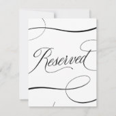 エレガントB & Wスクリプトの結婚予約テーブル記号 (裏面)