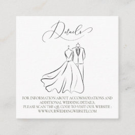 エレガントB&Wタックス&ドレ結婚スのQRコード詳細 エンクロージャーカード