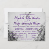 エレガントB&Wフラワーハート素朴なバーンドウ結婚ズ (裏面)