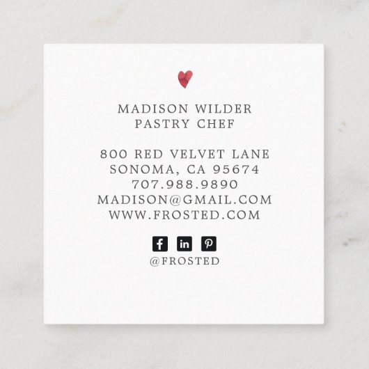 エレガントBaker's Logo書道スクウェア・バス スクエア名刺 (裏面)