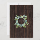 エレガントBBQ後のユーカリ結婚プスフレーム 招待状 (裏面)