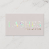 エレガントBeige Holographic Lash Technician 名刺 (正面)