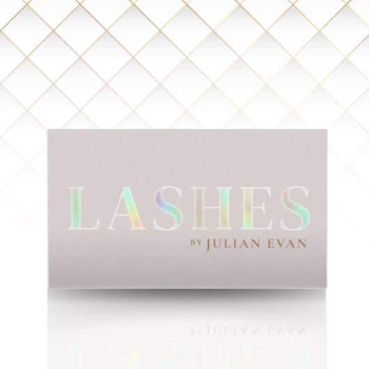 エレガントBeige Holographic Lash Technician 名刺