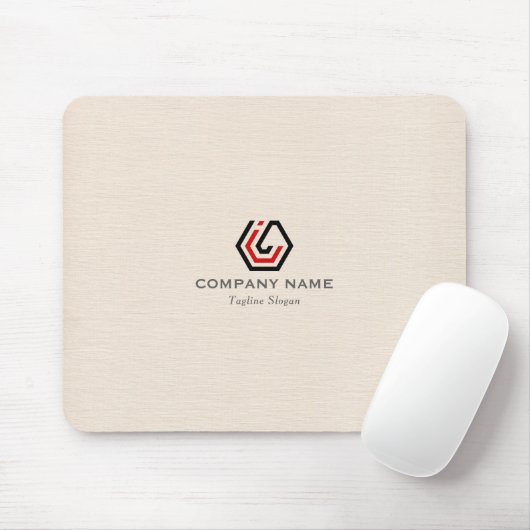エレガントBeige Linen & stand in logo マウスパッド (マウス)
