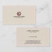エレガントBeige Linen & stand in logo 名刺 (正面/裏面)