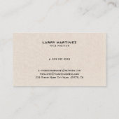 エレガントBeige Linen & stand in logo 名刺 (裏面)