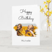 エレガントBFFフ最高のレンズフォーエバー誕生日カード カード (黄色い花)